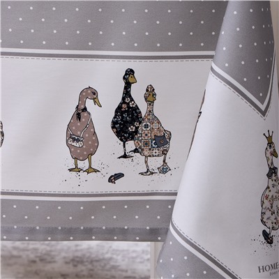 СКАТЕРТЬ "FAMILY FARM" 160Х220СМ , 100% ХЛОПОК, СЕРЫЙ, ТВИЛ, ПРОПИТКА