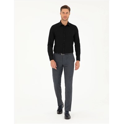 Black Slim Fit рубашка с длинным рукавом Amelor