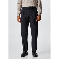 Pantalón lana detalle pinzas -  Hombre | MANGO OUTLET España