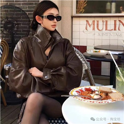 🖤 Saint Laure*n изысканная женская кожаная куртка, высококачественная реплика
