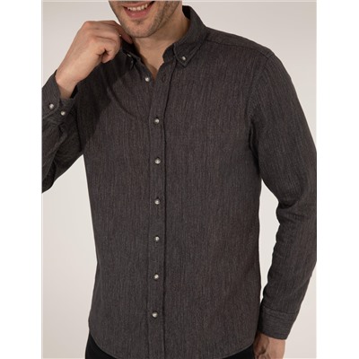 Black Slim Fit рубашка с длинным рукавом