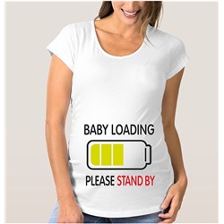 Футболка для беременных "Baby loading" батарейка