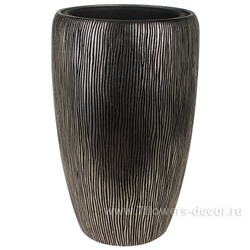 Кашпо полистоун "Dark silver Vase", D32хH51 см с тех.горшком
