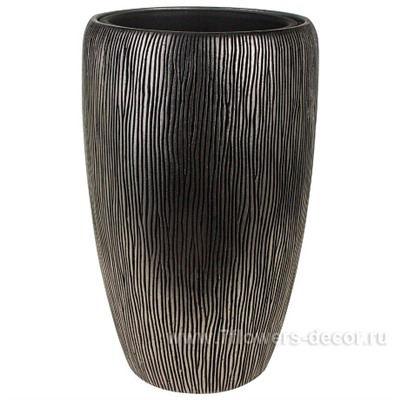 Кашпо полистоун "Dark silver Vase", D32хH51 см с тех.горшком