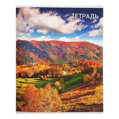 Тетрадь 96 листов в клетку Calligrata «Природа», обложка мелованный картон, блок №2, белизна 75% (серые листы), МИКС