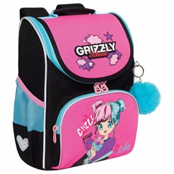 Ранец GRIZZLY анатомическая спинка, с мешком для обуви, для девочек, LIKE, 33х25х13 см, RAm-484-6/1