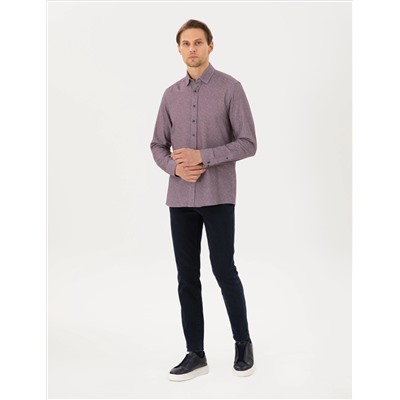 Purple Slim Fit рубашка с длинным рукавом