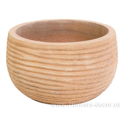 Кашпо терракота Nobilis Marco "Аnterra Rib Round", D22хH13 см