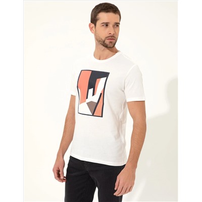 Ekru Slim Fit Printed Bike Bike T -For