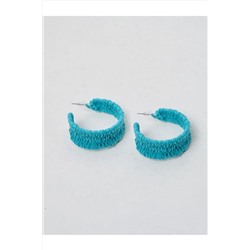 Серьги-кольца с бирюзовым узором 23SX810048