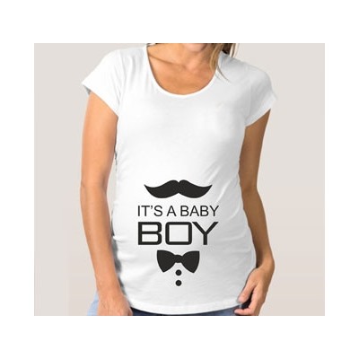 Футболка для беременных "Its a Baby Boy" усы