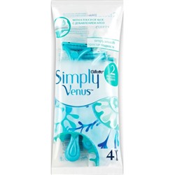 Одноразовые женские станки для бритья Gillette (Джиллетт Симпл Венус) Simply Venus 2, 4 шт