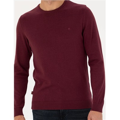 Bordeaux Slim Fit Bicycle Neck Basic Knitwear Казах