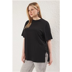 Черная боковая привязка к лучу детализация Fit Fit Fit Fit Fit Shirt TBBSS25BF00025