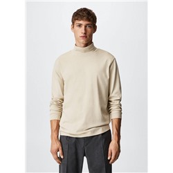 Camiseta algodón cuello alto -  Hombre | MANGO OUTLET España
