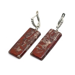 Серьги из яшмы красной 14*35мм, 9г