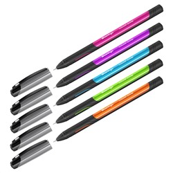 Ручка шариковая Berlingo "Color Zone stick" синяя, 0,7мм, прорезиненный корпус ассорти