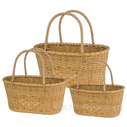Набор корзин плетеных (ротанг), 36x22xН18/35 см, 32x19xН16/30
 см, 27x14,5xН14,5/27,5 см, (3 шт)