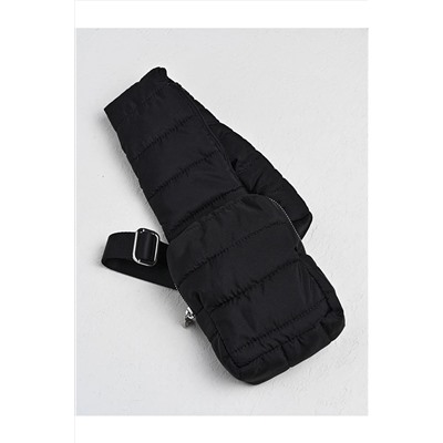 Черная стеганая многофункциональная сумка на молнии 22K09BAG002
