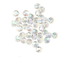 Бусины граненые/ цв.прозрачно-белый AB/ диам.6мм/ уп.500г/ фас. 1 уп.