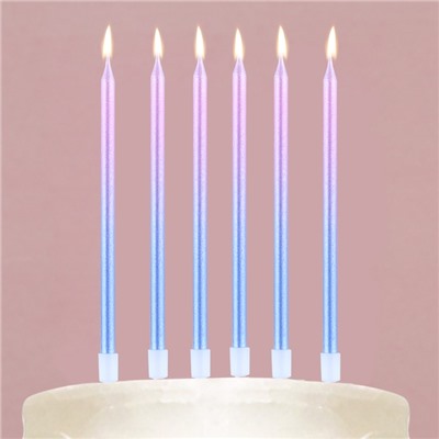 Свечи для торта Make a wish, 6 шт., 13×0.5 см