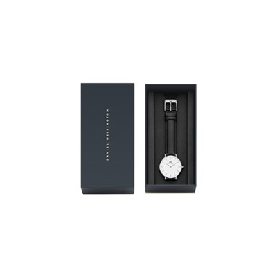 Reloj de cuarzo de piel Petite Sheffield 28 mm - Negro