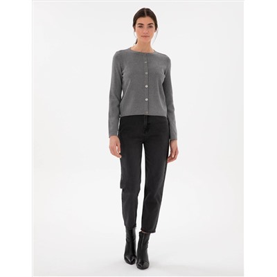 Серый меландж Slim Fit Triko Cardigan