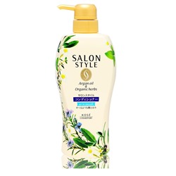 KOSE Кондиционер "Salon Style" для ухода за кожей головы и восстановления структуры волос с аргановым маслом и растительными экстрактами «Объём и гладкость» 500 мл / 12