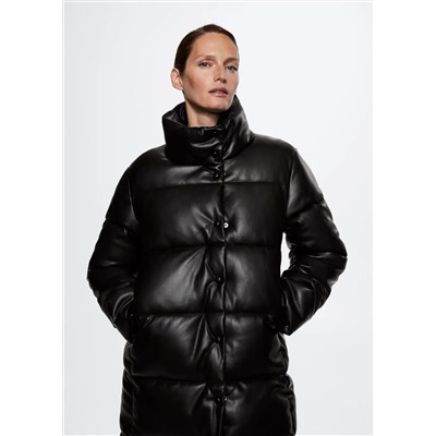 Anorak acolchado efecto piel -  Mujer | MANGO OUTLET España