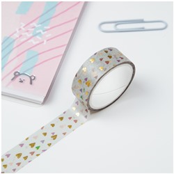 Клейкая лента декоративная MESHU "Small hearts", 1,5см*3м