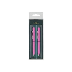 Набор шариковая ручка + карандаш 0,7мм Faber Castell GRIP 2011 цвет розовый/коричневый