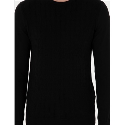 Black Slim Fit Bike Yaka Knitwear свитер