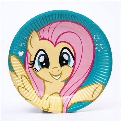 Тарелка одноразовая бумажная «С Днем Рождения!», 18 см, My Little Pony