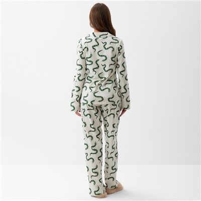 Пижама новогодняя женская (рубашка и брюки) KAFTAN "Змеи" размер 40-42