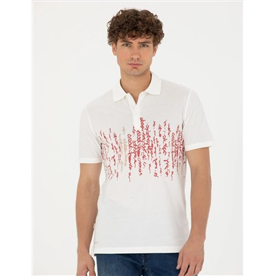 Ecru Slim Fit Polo Yaka T -For