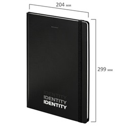 Блокнот с резинкой в клетку 96 л., БОЛЬШОЙ ФОРМАТ А4 204х299 мм, BRAUBERG, "Identity", 115528