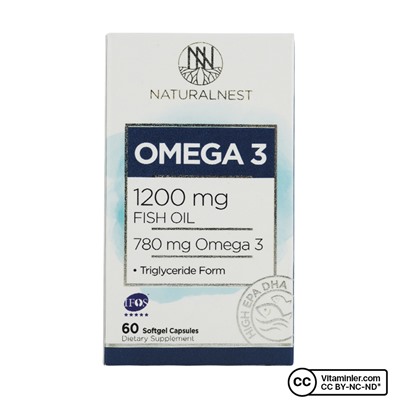 NaturalNest Omega 3 1200 мг рыбьего жира 60 капсул