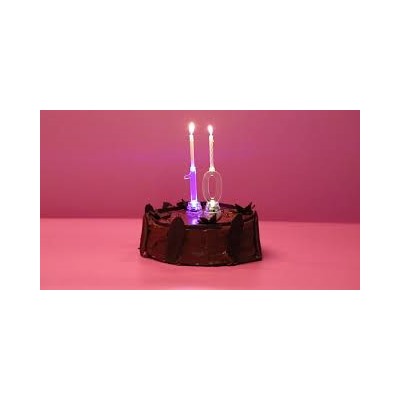 Цифра-подсвечник "1" светодиодная, ЗОЛОТАЯ СКАЗКА, в наборе 4 свечи 6 см, 1 батарейка, 591424