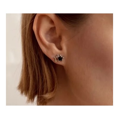 Серебряные серьги с янтарём E10010-2SV