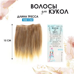 Волосы - тресс для кукол «Прямые» длина волос: 15 см, ширина: 100 см, №LSA051