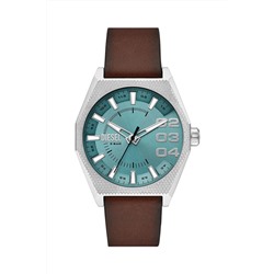 Reloj de cuarzo de piel - Marrón y plateado