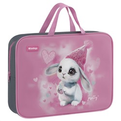 Папка текстильная с ручками 1 отделение, А4 Berlingo "Dreamy Bunny", 350*265*80мм, текстиль, на молнии