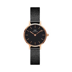 Reloj de cuarzo de acero Ashfield 24 mm - Negro y rosa dorado