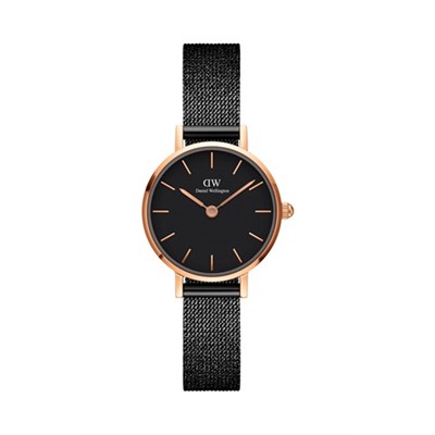 Reloj de cuarzo de acero Ashfield 24 mm - Negro y rosa dorado