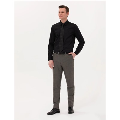 Классическая рубашка с длинным рукавом Black Slim Fit