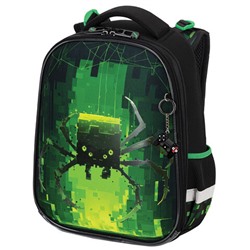 Ранец BRAUBERG PREMIUM, 2 отделения, с брелоком, "Digital spider", LED-ЛАМПОЧКИ, 38х29х16 см, 273101