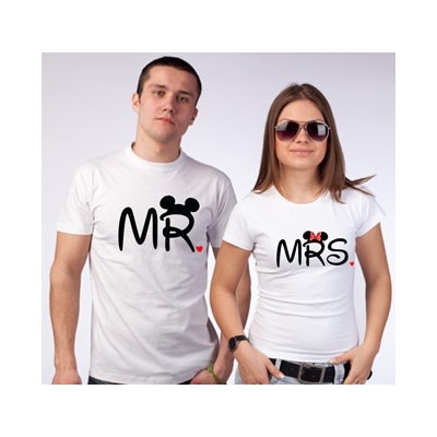 Футболки для мужа и жены "Mr и Mrs" микки