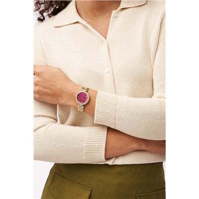 Reloj de cuarzo de acero - Dorado y violeta