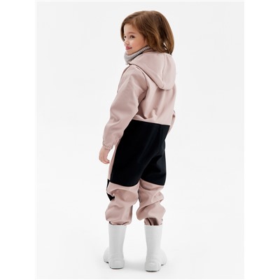 Комбинезон демисезонный для девочек MINAKU из Softshell на флисе, непромокаемый, бежевый, рост 116 см