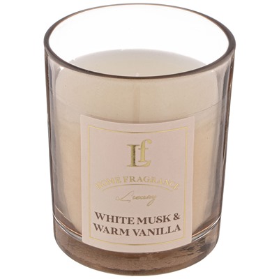 СВЕЧА АРОМАТИЗИРОВАННАЯ В СТАКАНЕ "WHITE MUSK & WARM VANILLA" 6*7,5 СМ